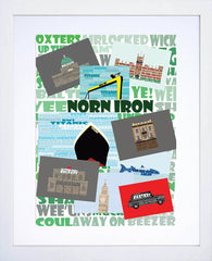 Print - Norn Iron Montage White Frame