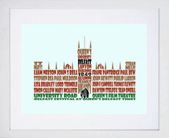 Print - Queens Alumni Belfast White Frame