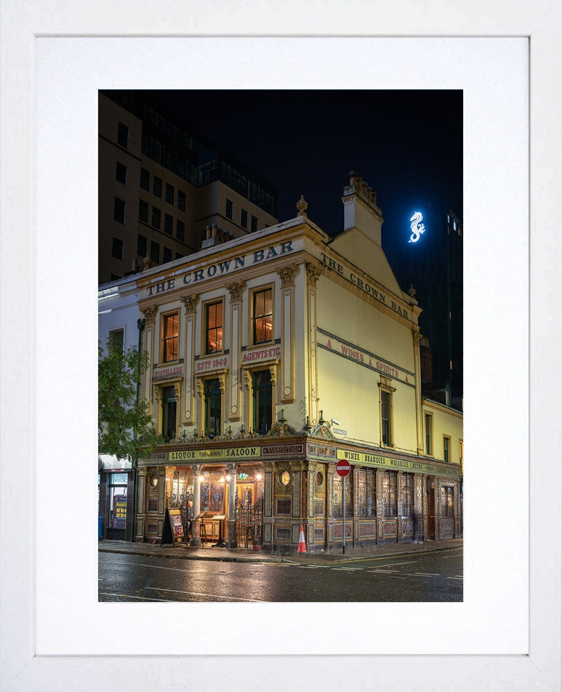 Belfast - The Crown Bar White Frame