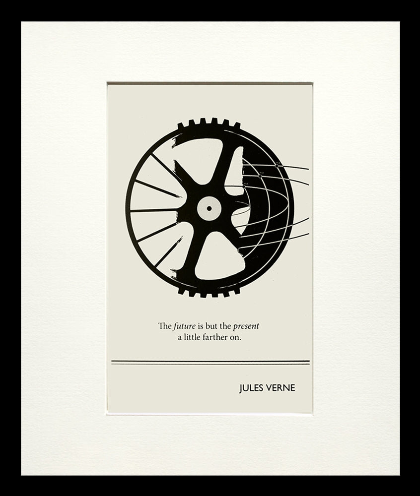 Postcard - Jules Verne - Small Flat Black Frame