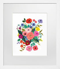 Juliet Rose Bouquet White Frame
