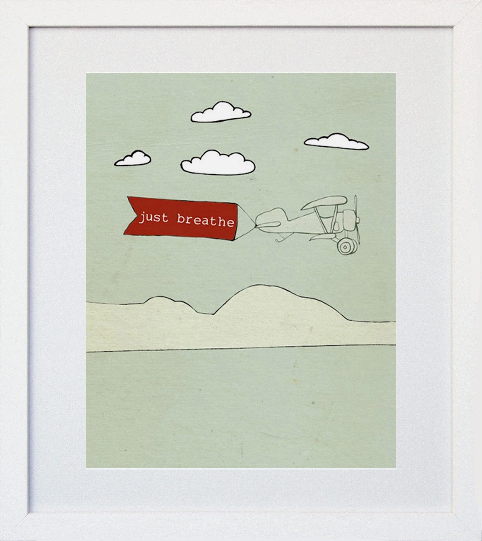 Just Breathe White Frame