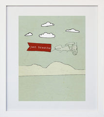 Just Breathe White Frame