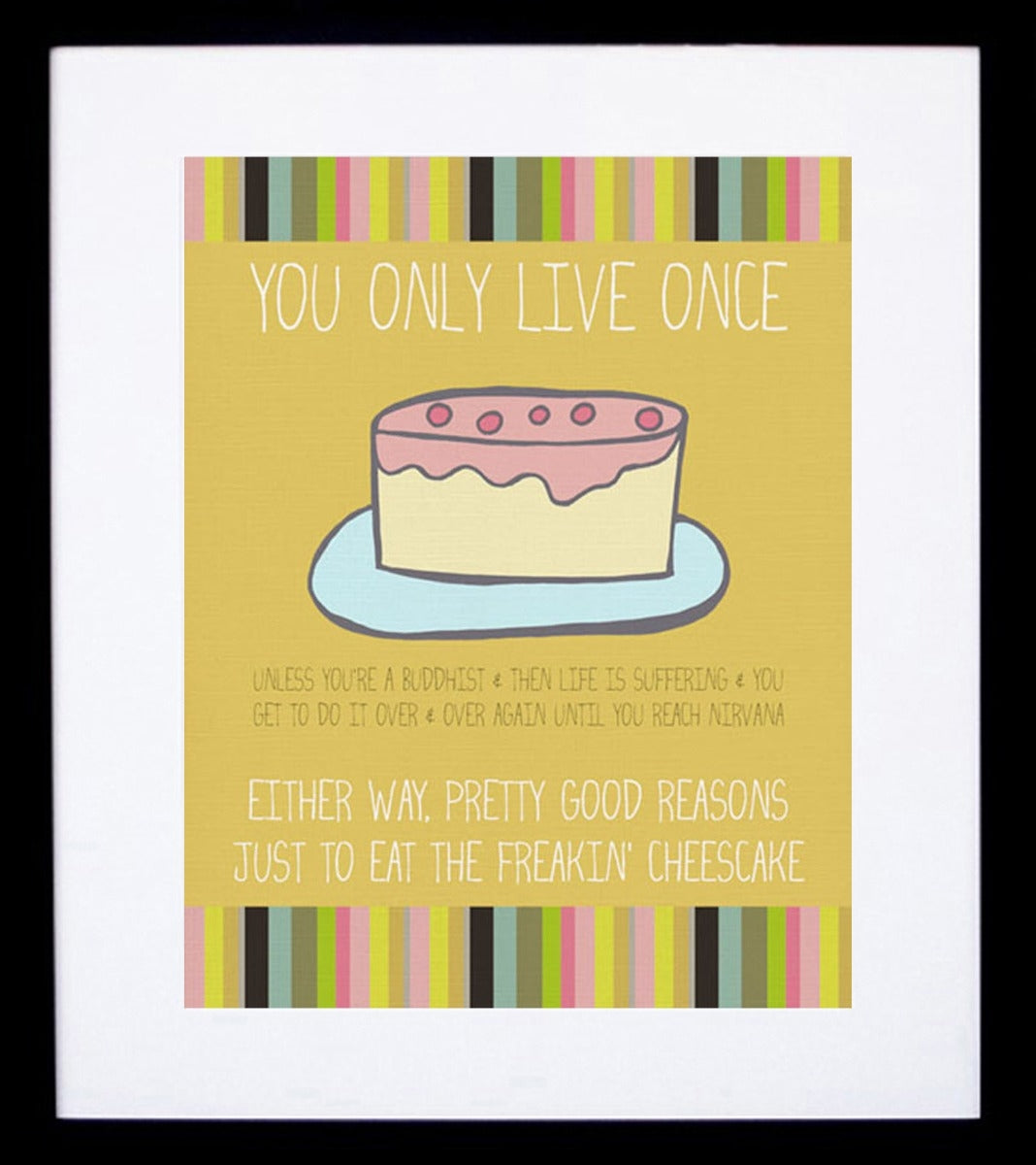 Just Eat The Cheesecake Frame Black