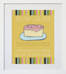 Just Eat The Cheesecake White Frame