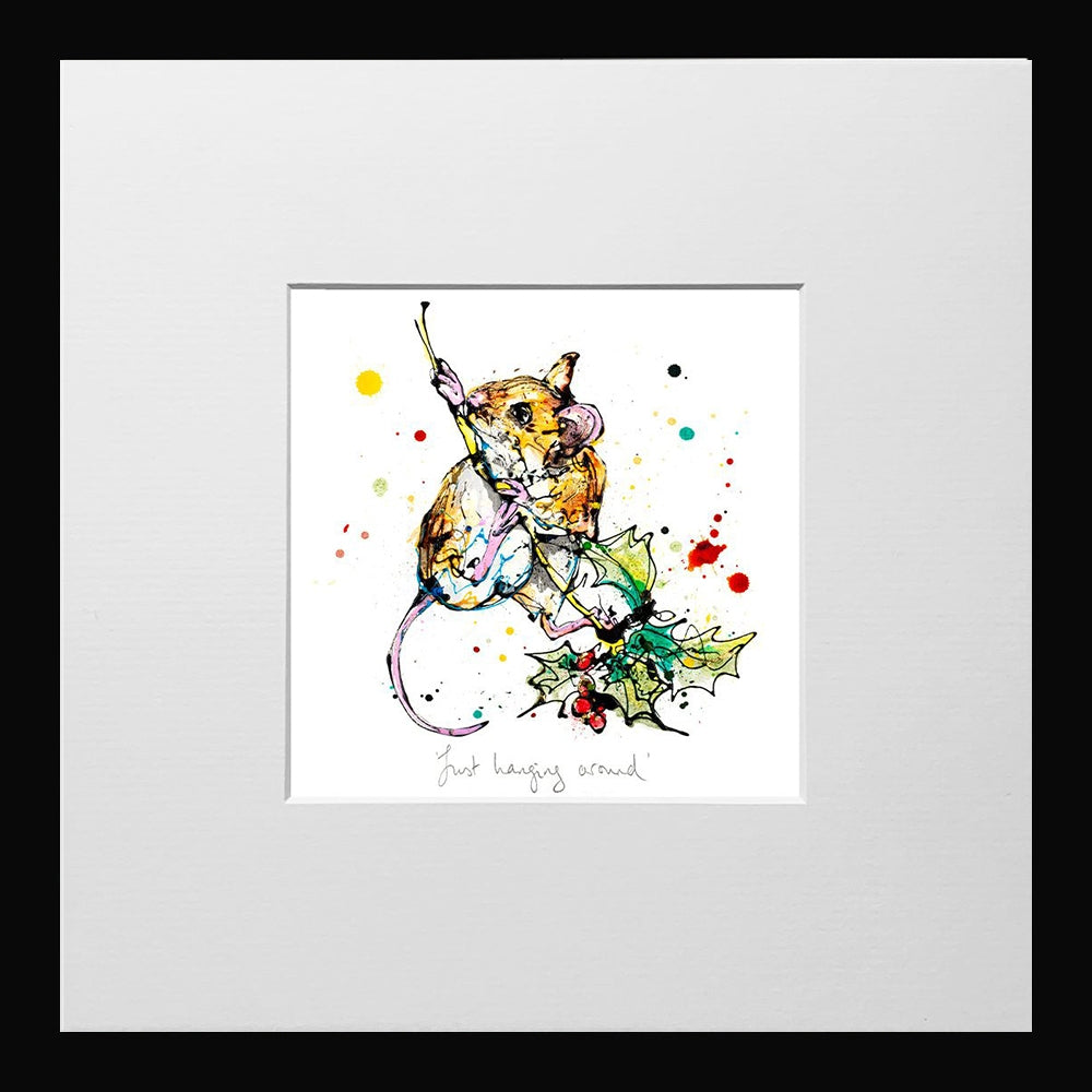 Print Open Edition Floral - Just Hanging Around-12 x 12-Small Flat Black Frame