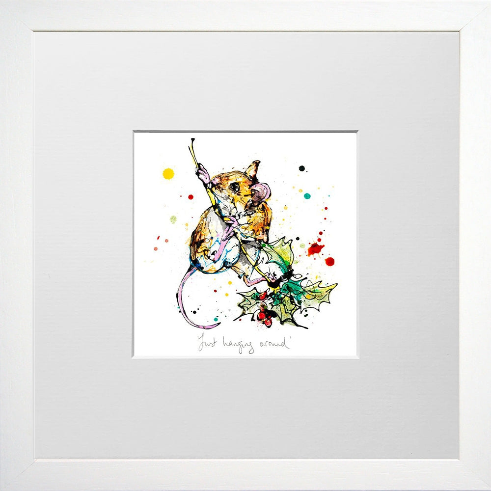 Print Open Edition Floral - Just Hanging Around-12 x 12-Small Flat White Frame