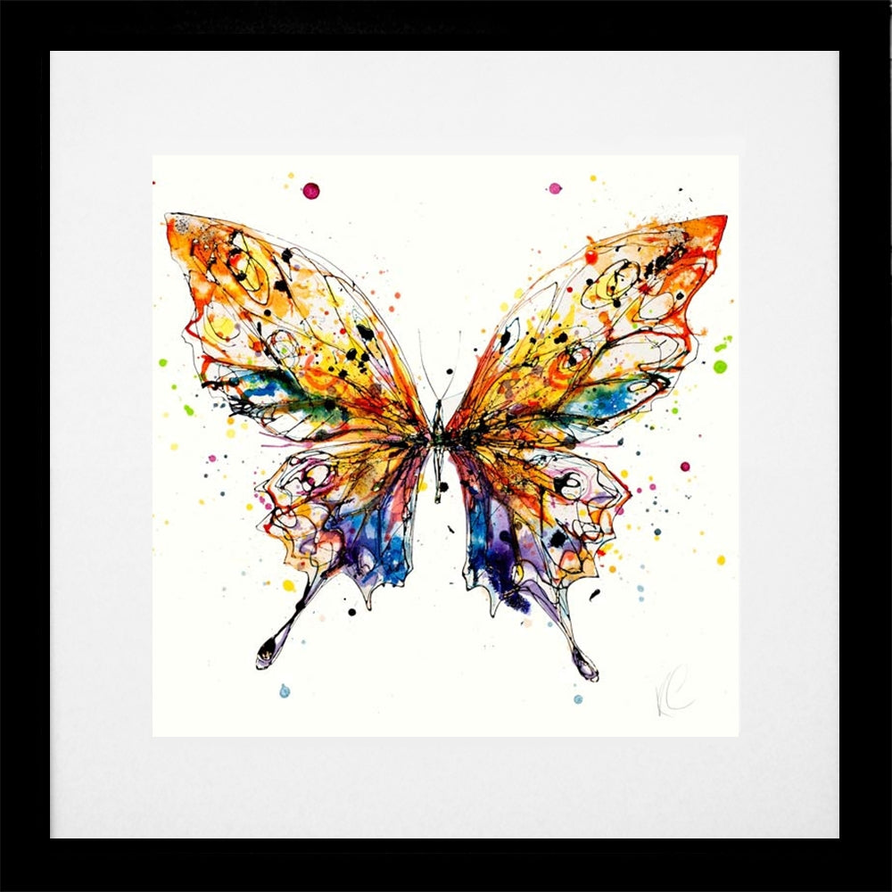 Print Open Edition Animals - Kaleidoscope -30 x 30-Black Box Frame (With Mount)