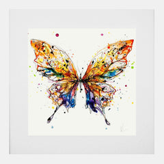 Print Open Edition Animals - Kaleidoscope -30 x 30-White Box Frame (With Mount)