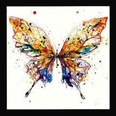 Print Open Edition Animals - Kaleidoscope -30 x 30-Black Box Frame (No Mount)
