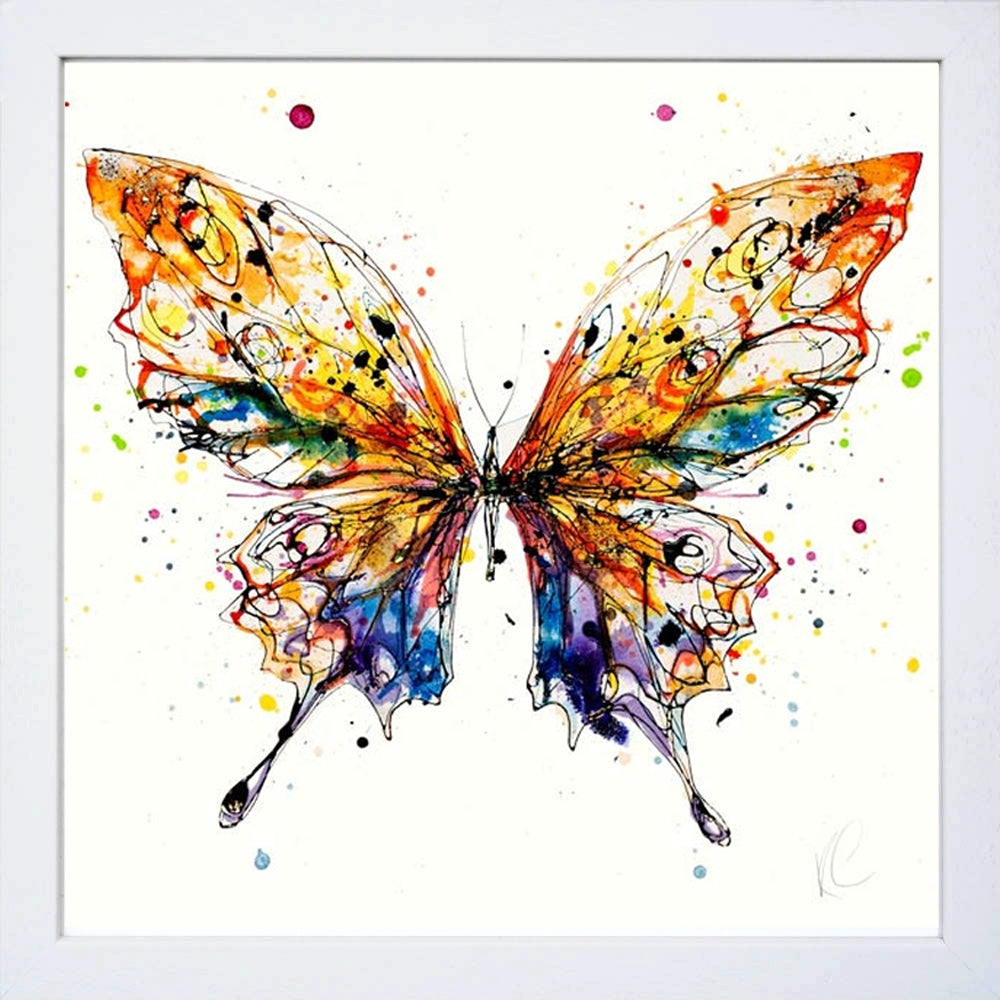 Print Open Edition Animals - Kaleidoscope -30 x 30-White Box Frame (No Mount)
