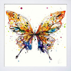 Print Open Edition Animals - Kaleidoscope -30 x 30-White Box Frame (No Mount)