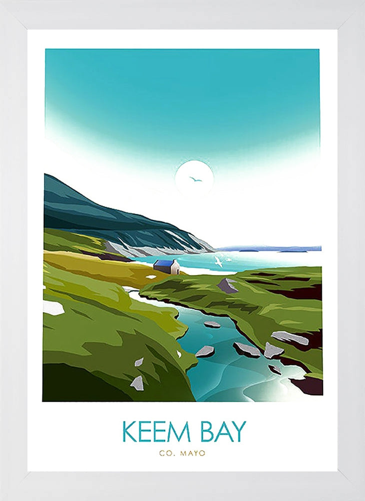 Co Mayo - Keem Bay Achill Island White Frame
