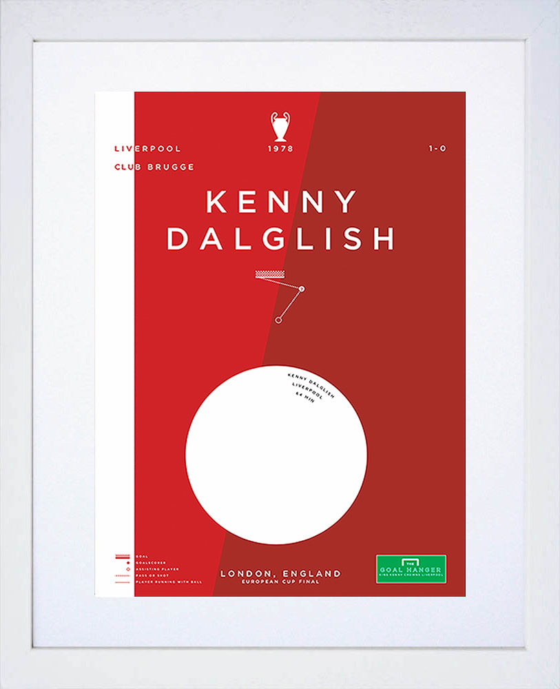 Liverpool - Kenny Dalglish vs Club Brugge 1978-30 x 42-White Box Frame
