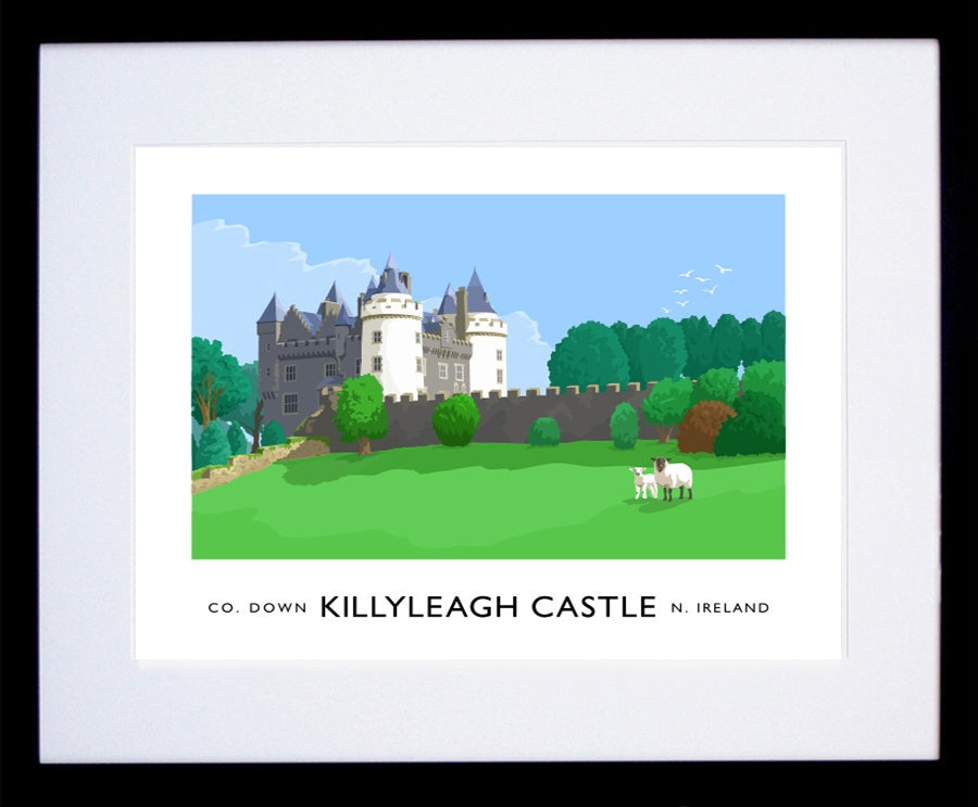 Co Down - Killyleagh Castle Frame Black 40x30 With Mount