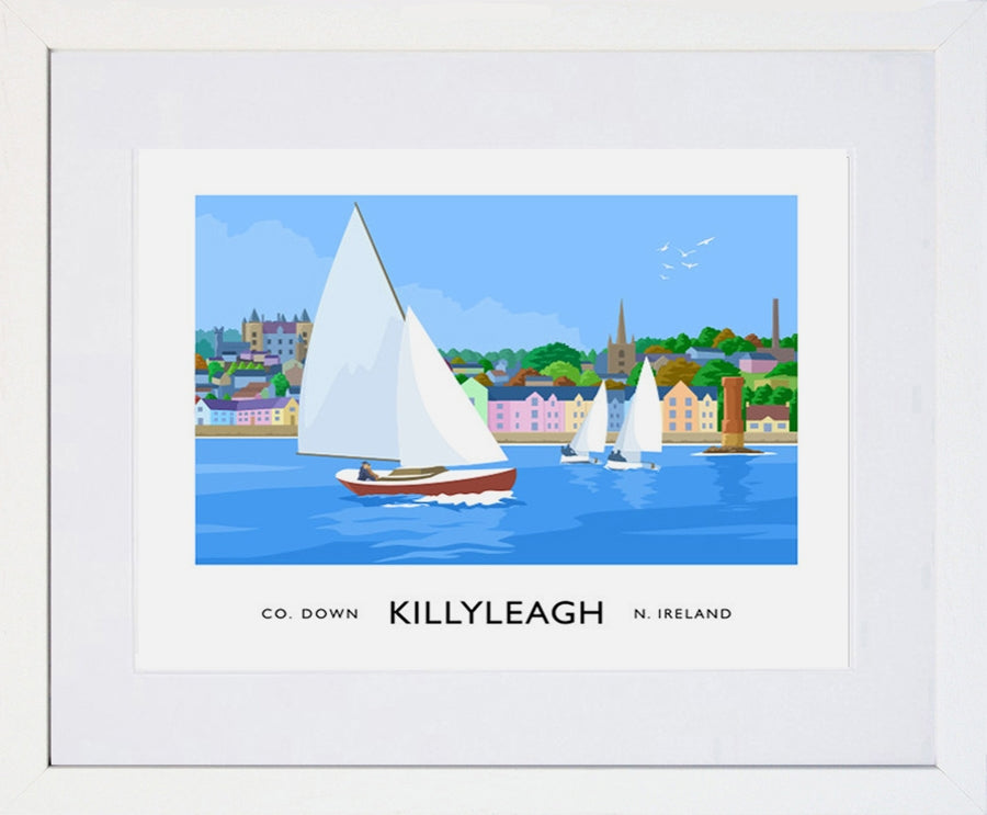 Co Down - Killyleagh Frame White 40x30 With Mount