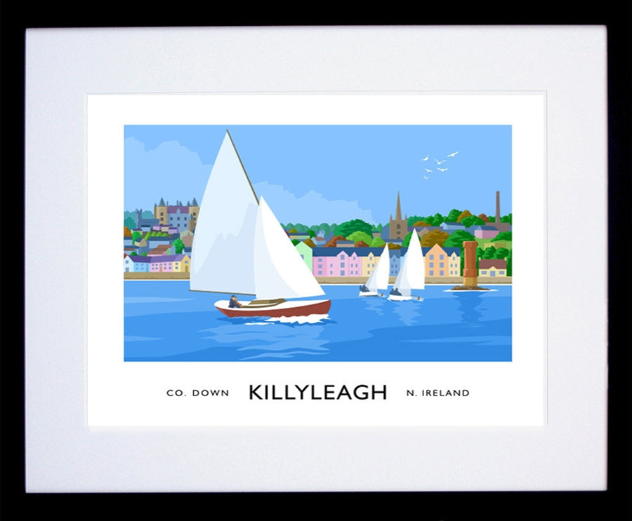 Co Down - Killyleagh Frame Black 40x30 With Mount