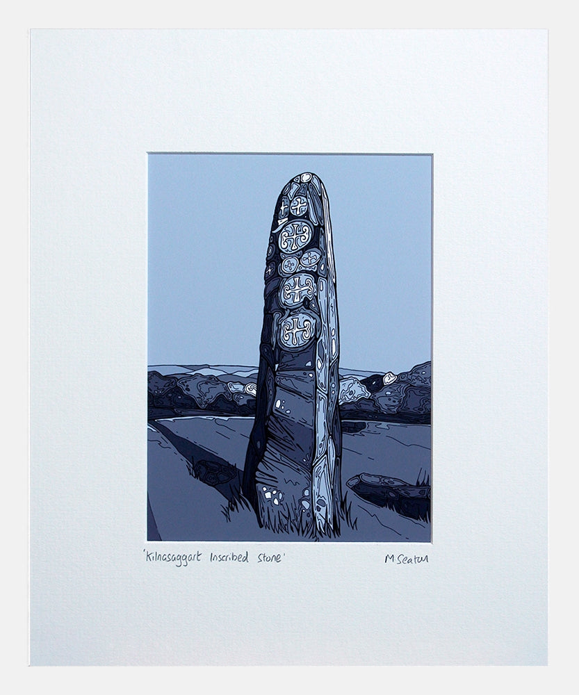 Kilnasaggart Inscribed Stone Small Flat White Frame