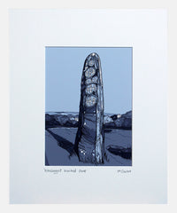 Kilnasaggart Inscribed Stone Small Flat White Frame