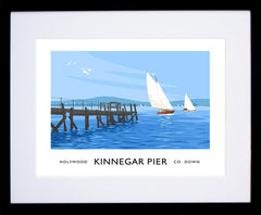 Co Down - Holywood Kinnegar Pier Frame Black 40x30 With Mount