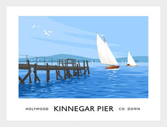 Co Down - Holywood Kinnegar Pier Frame White 40x30 No Mount