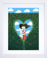 Kissing Couple-White Box Frame