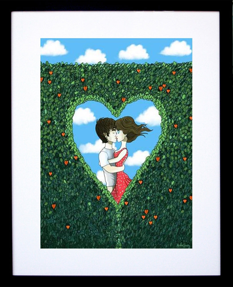Kissing Couple Black Frame