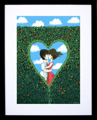 Kissing Couple Black Frame