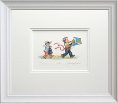 Kite Flying Artist Proof White Scoop Frame