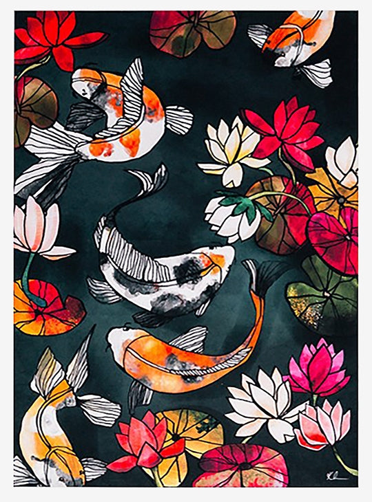 Koi Carp-19 x 27.5-Unframed