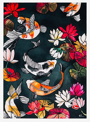Koi Carp-19 x 27.5-Unframed