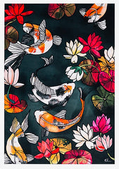 Koi Carp-33 x 55.5-Unframed