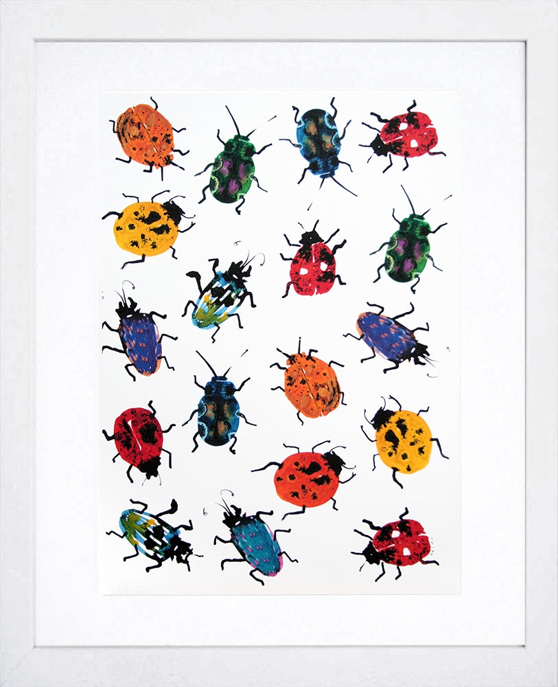 Animals Insect - Ladybirds White Frame
