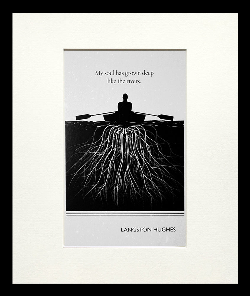 Postcard - Langston Hughes - Small Flat Black Frame