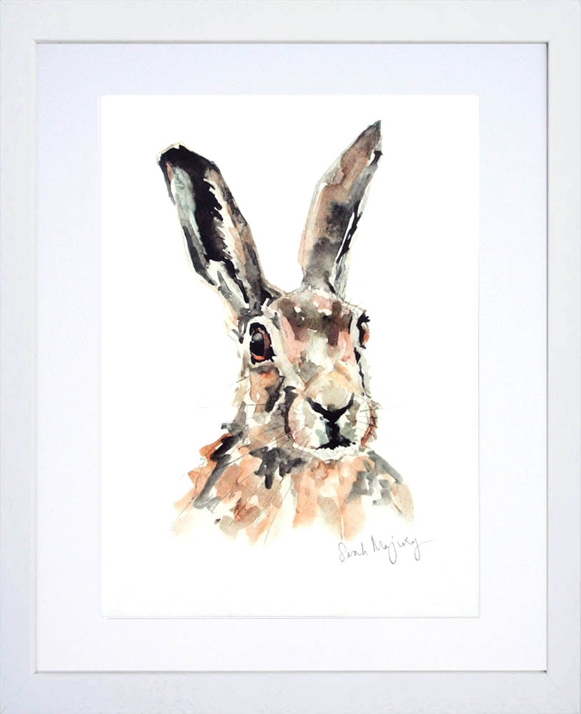 Animals Hare - Lavender White Frame