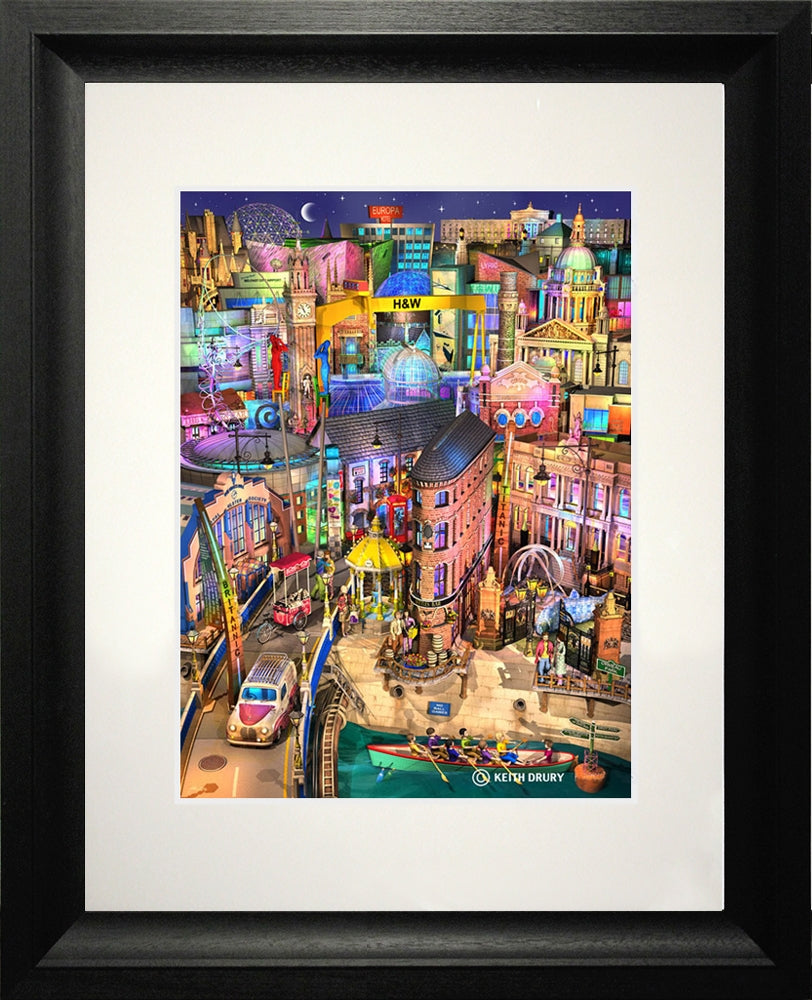 Dream Series Belfast - Lazy Lagan Days-40.5 x 56-Chunky Black Frame