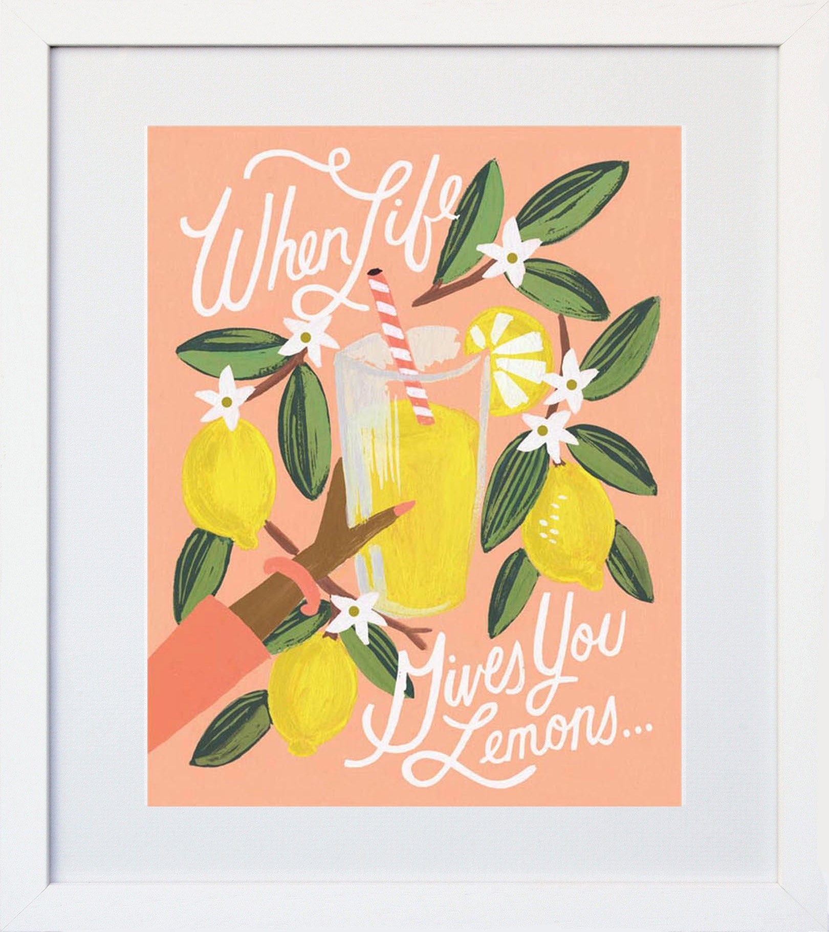 Lemons to Lemonade White Frame