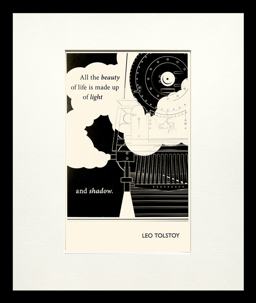 Postcard - Leo Tolstoy - Small Flat Black Frame