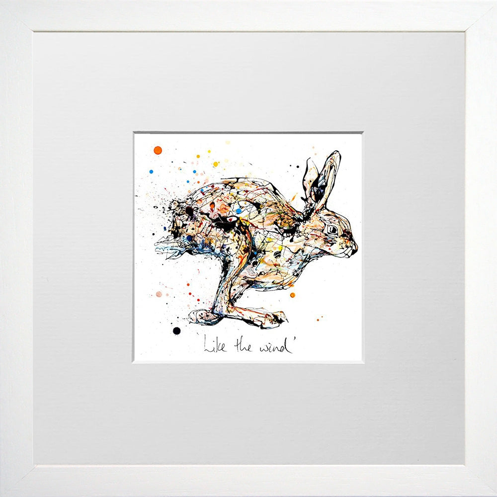 Print Open Edition Animals - Like The Wind-12 x 12-Small Flat White Frame