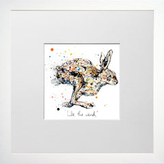 Print Open Edition Animals - Like The Wind-12 x 12-Small Flat White Frame
