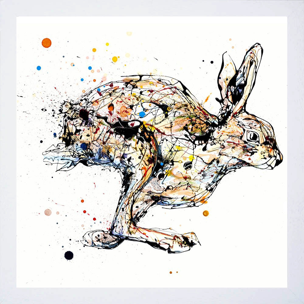 Print Open Edition Animals - Like The Wind-30 x 30-White Box Frame (No Mount)