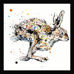 Print Open Edition Animals - Like The Wind-30 x 30-Black Box Frame (No Mount)