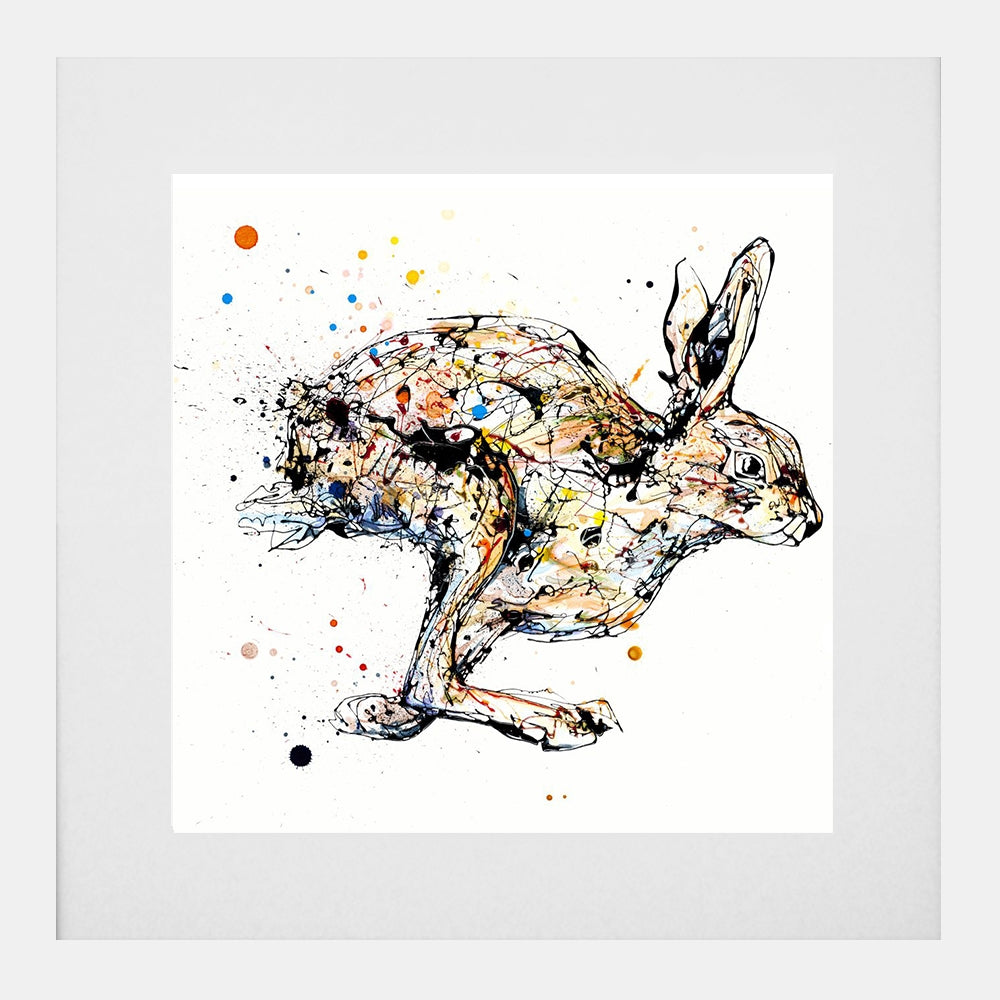 Print Open Edition Animals - Like The Wind-30 x 30-White Box Frame (With Mount)
