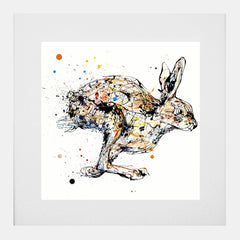 Print Open Edition Animals - Like The Wind-30 x 30-White Box Frame (With Mount)