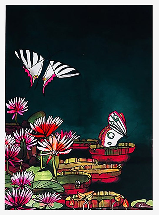 Lily Pad Butterflies-19 x 27.5-Unframed