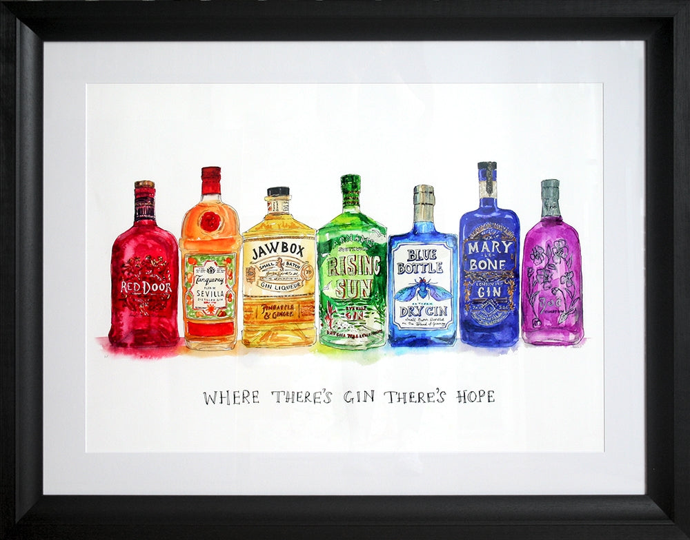 Drinks Gin - Where There's Gin There's Hope Limited Edition Black Frame