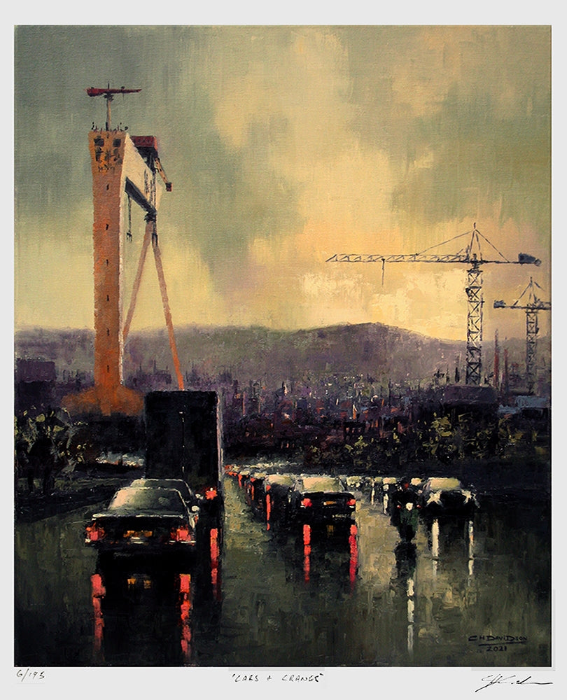 Print - Cars And Cranes-36 x 41-Unframed