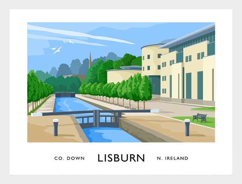 Co Antrim - Lisburn Frame White 70x50