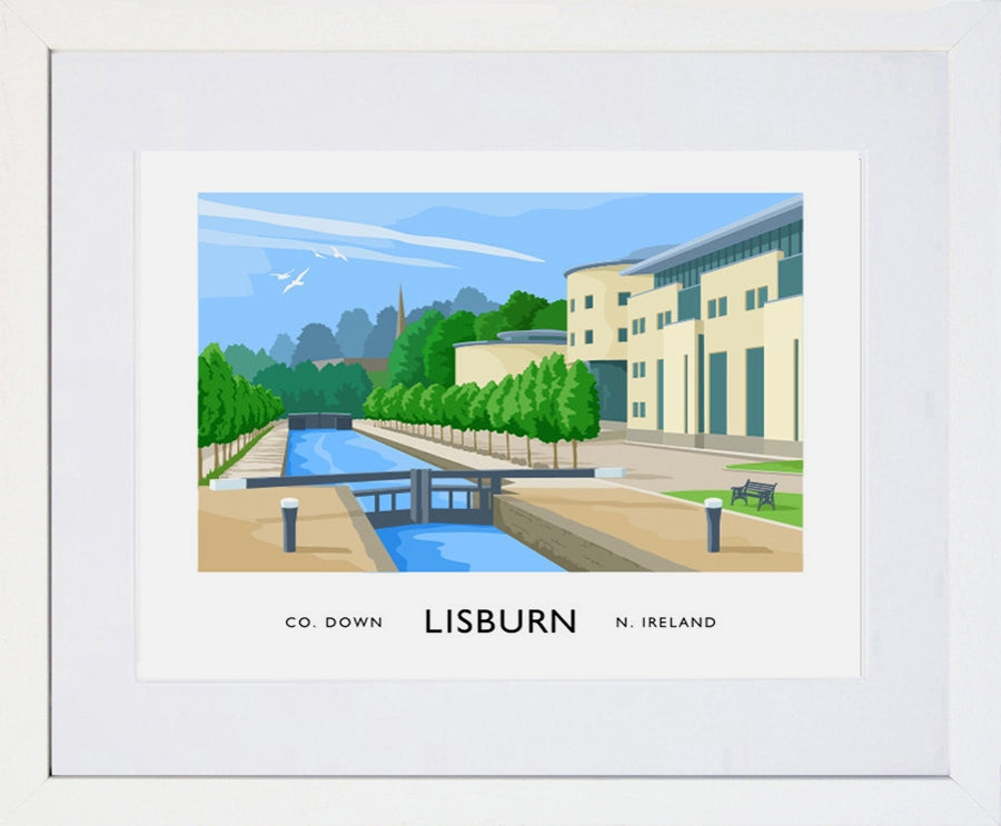 Co Antrim - Lisburn Frame White 40x30 With Mount