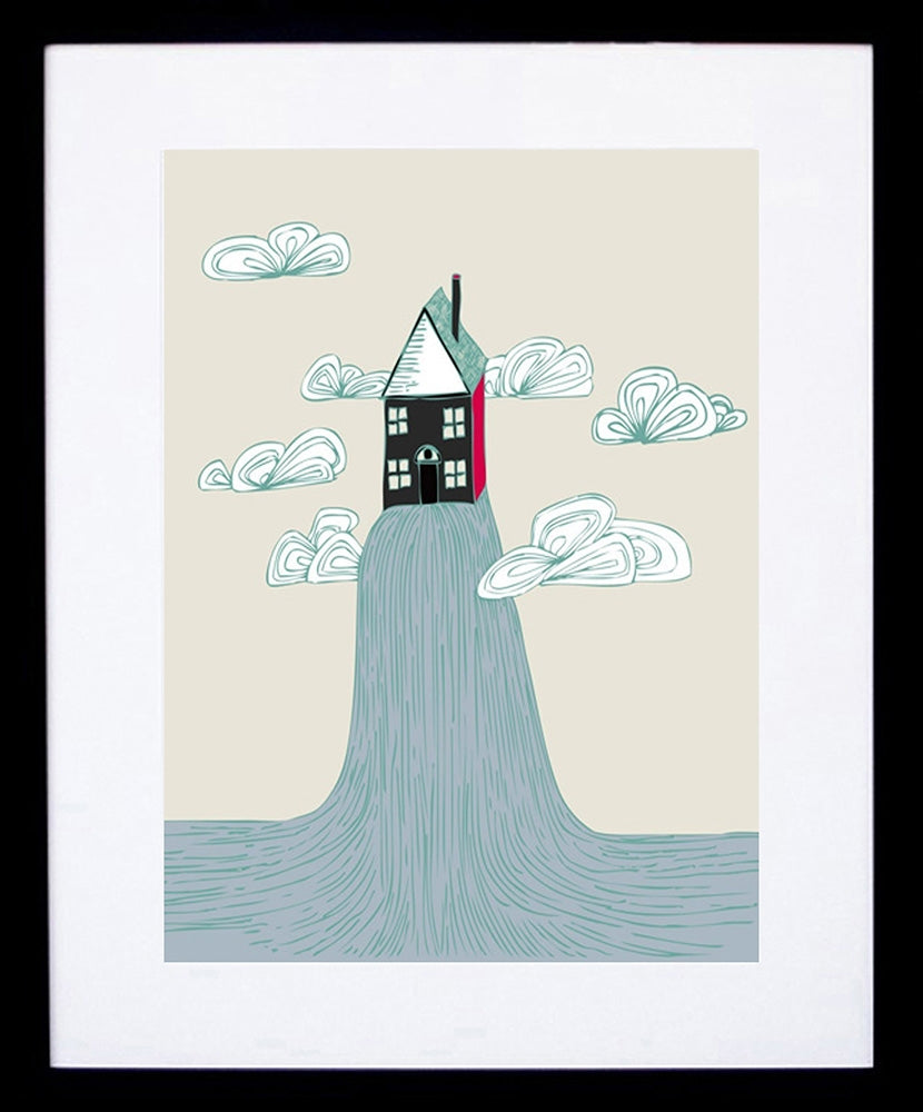 Little House On The Hill-18 x 25- Frame Black